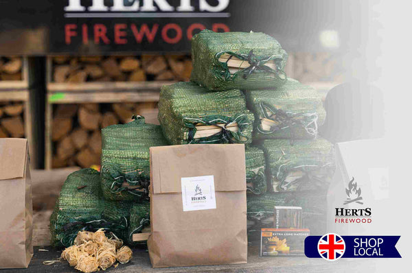 Super Fire Starter Bundle - 12 Bags of Premium Kindling with 3 bags of fire starters